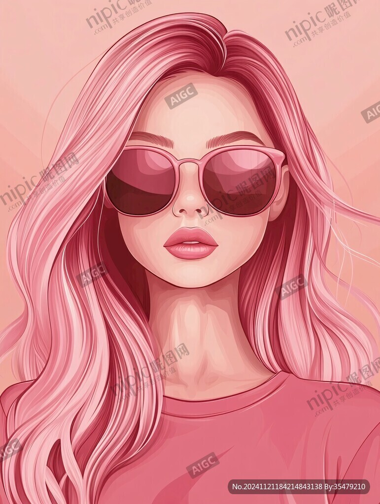 墨镜人物插画