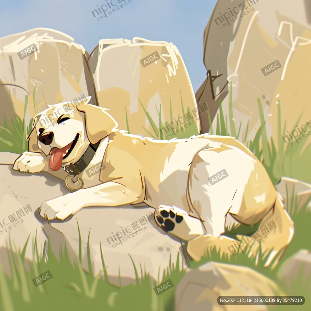 金毛犬插画