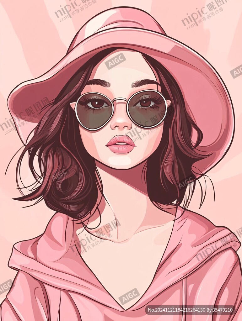 墨镜人物插画