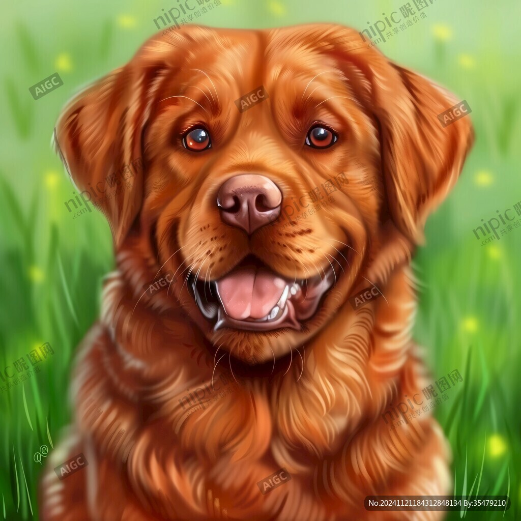 金毛犬插画