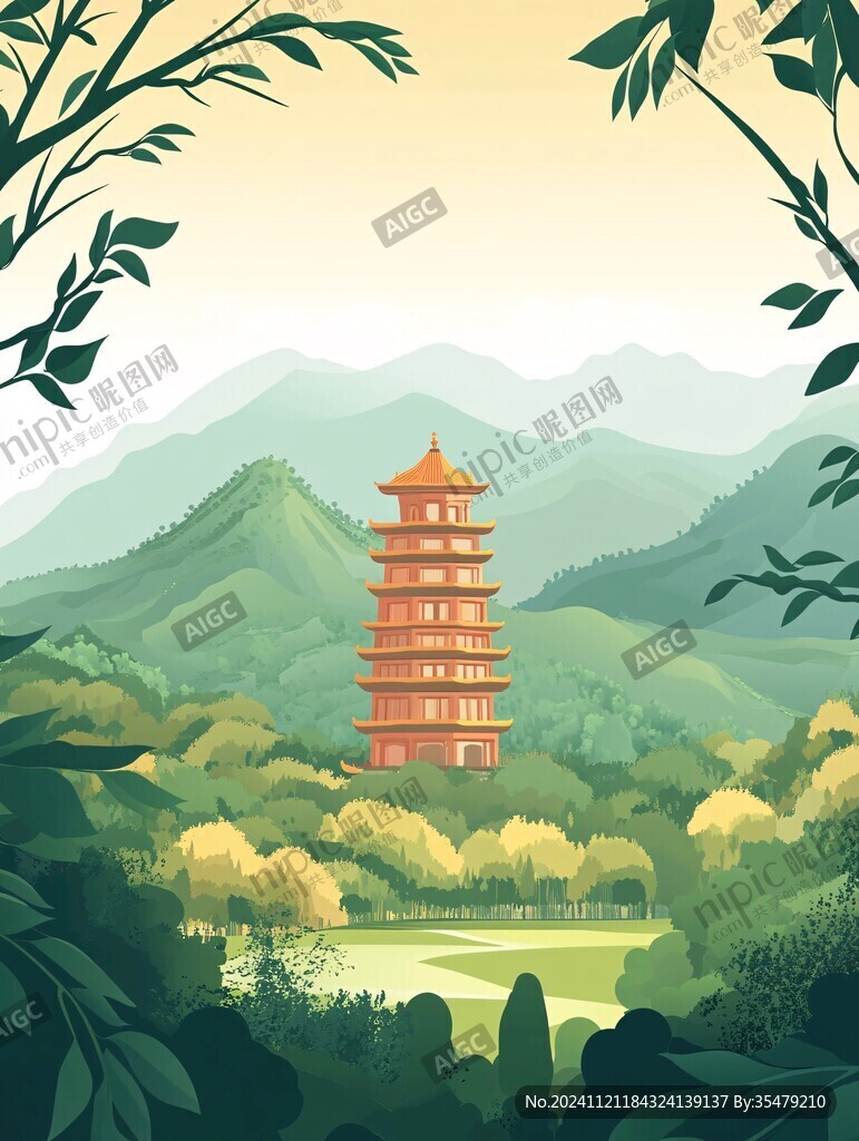 黄鹤楼插画