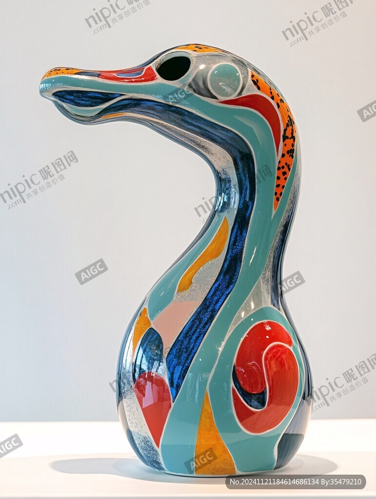 彩瓷天鹅