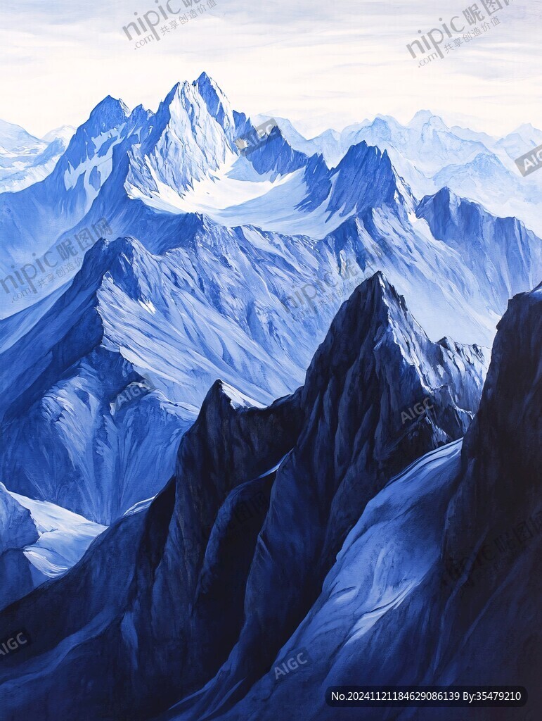 电脑绘画雪山