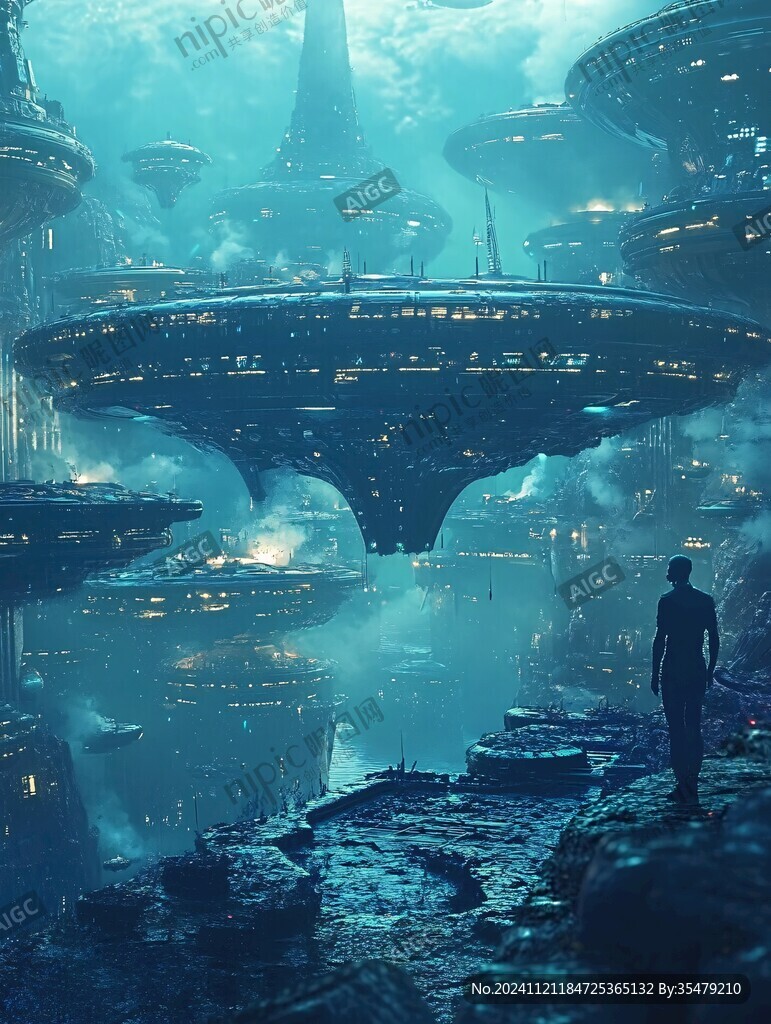 AI创作图科幻题材插画 科幻插画风 绚丽多彩科幻 科幻宇宙科技科幻 科幻背景科幻场景 科幻原画 玄幻科幻 科幻概念图 科幻场景宇宙洪荒 科幻 ...