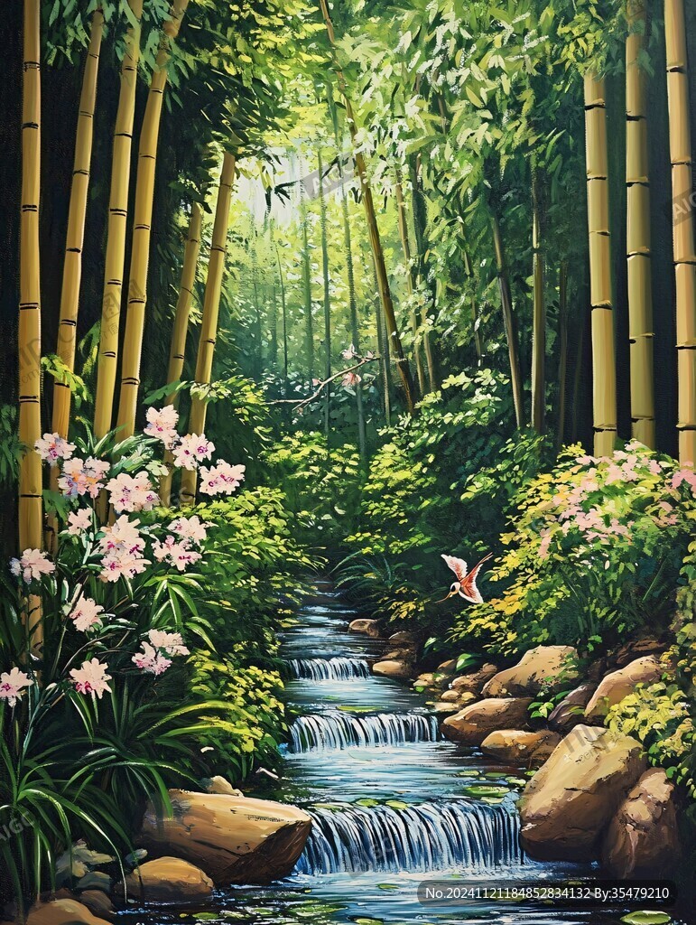 竹林立体画