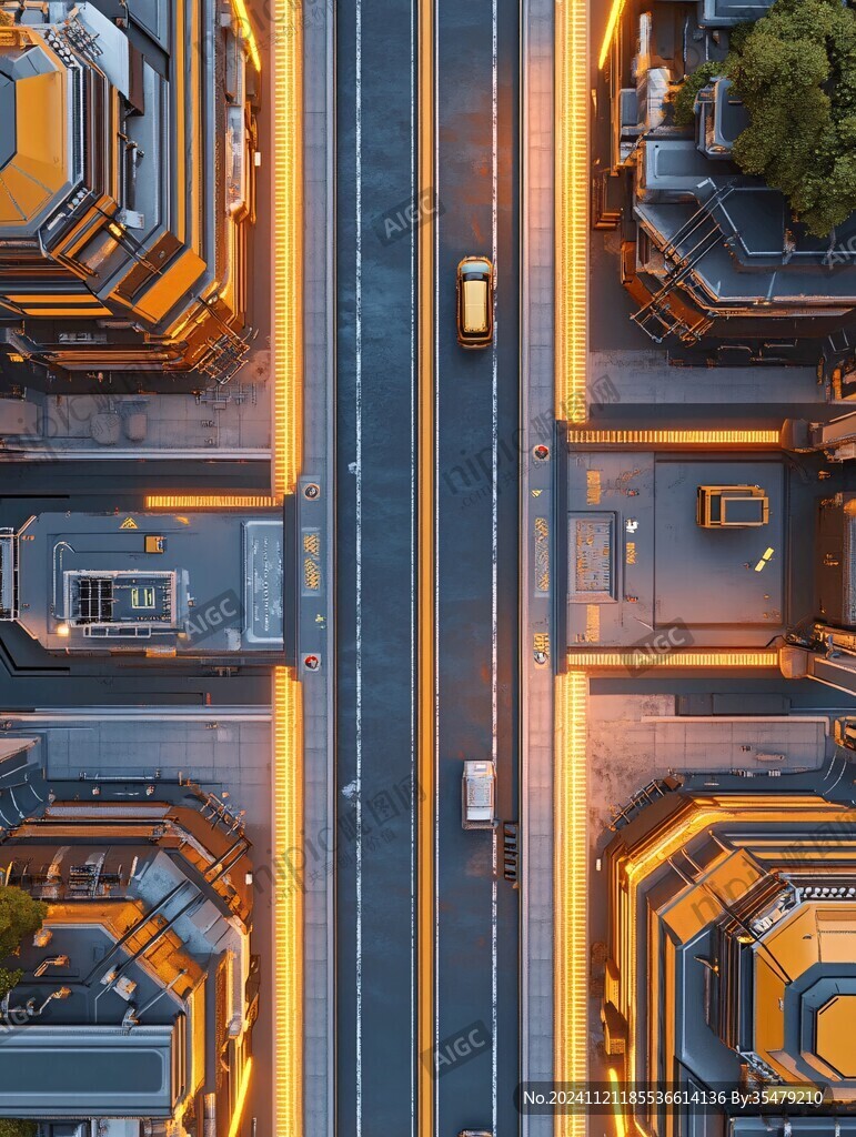 对称建筑航拍