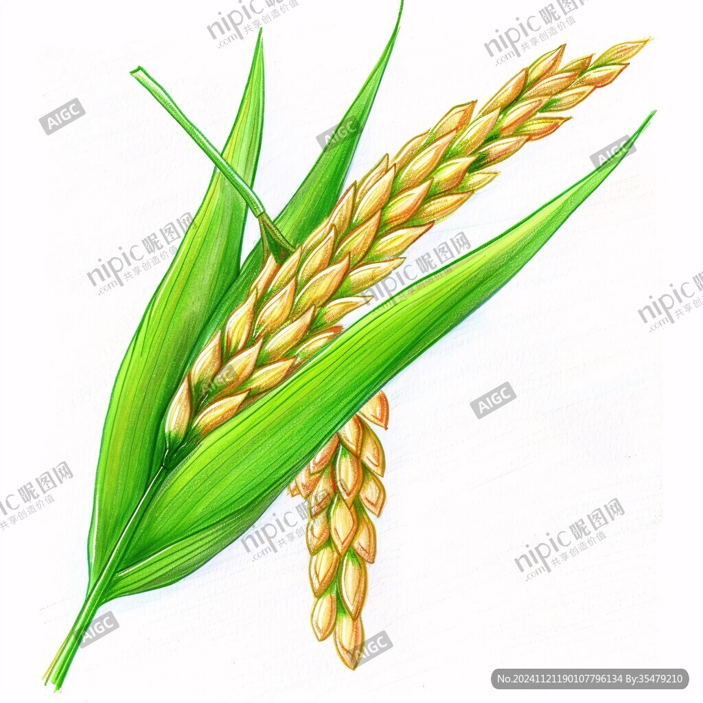 谷穗手绘插画