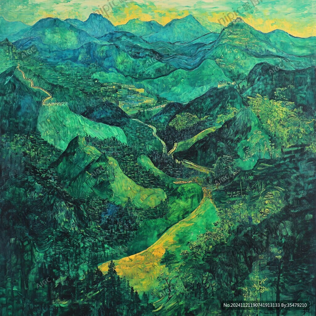 茶山油画