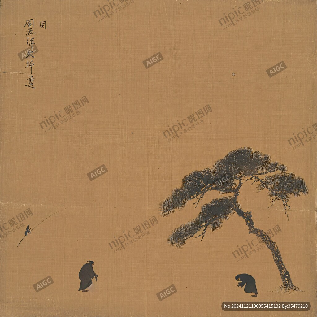 飞鹰松树挂壁