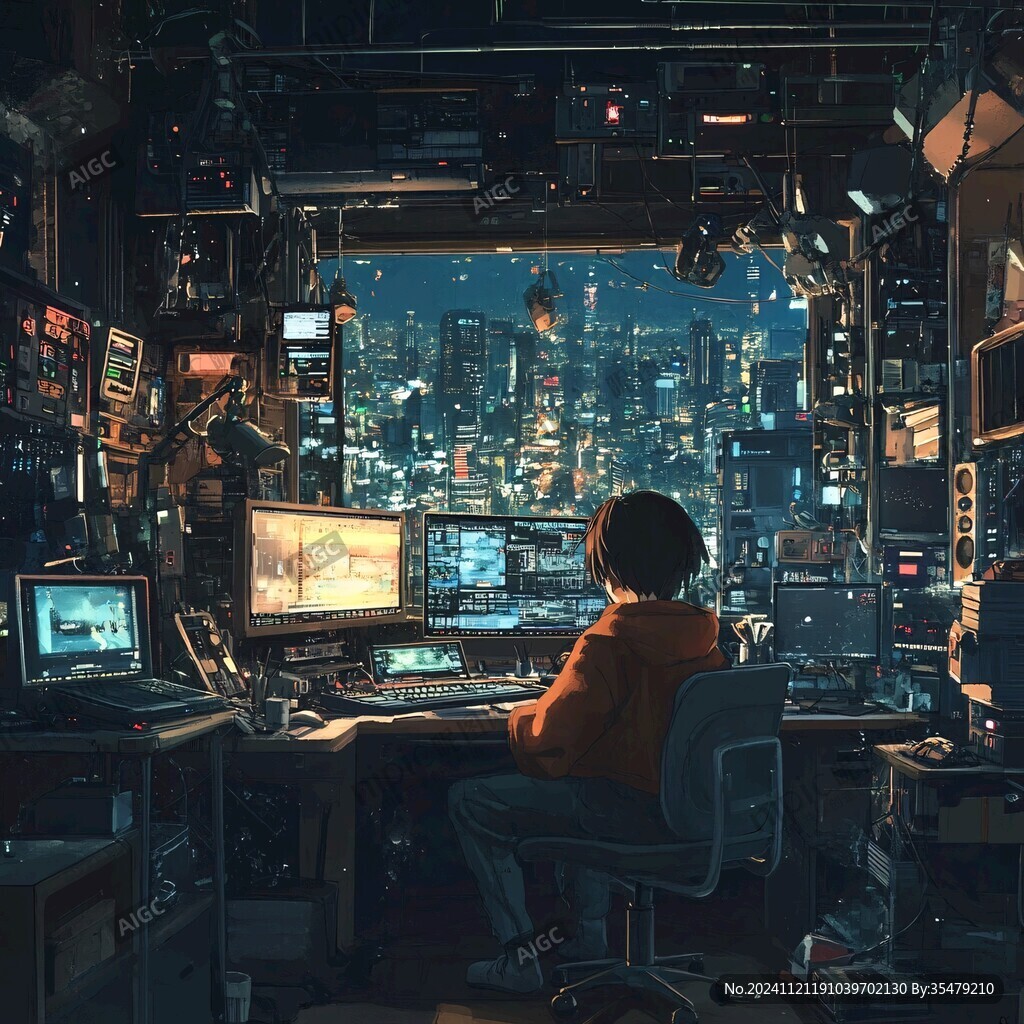 场景赛博插画