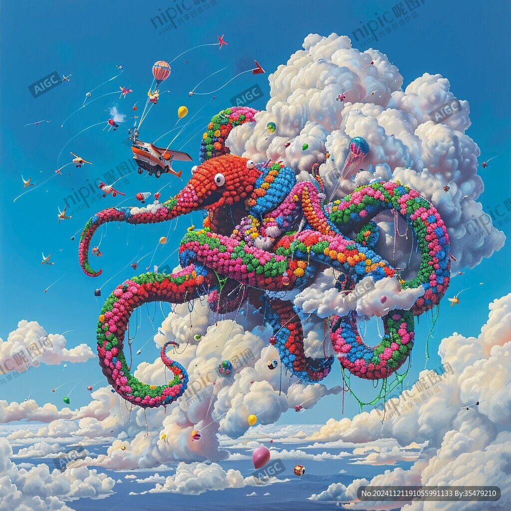大章鱼立体画