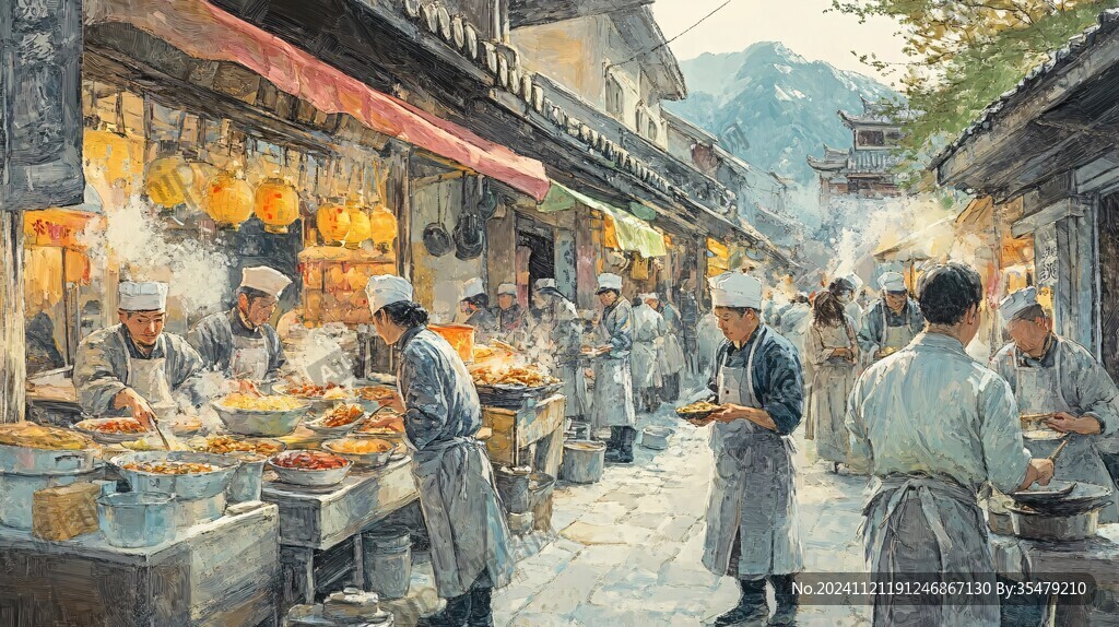 青岩古镇油画