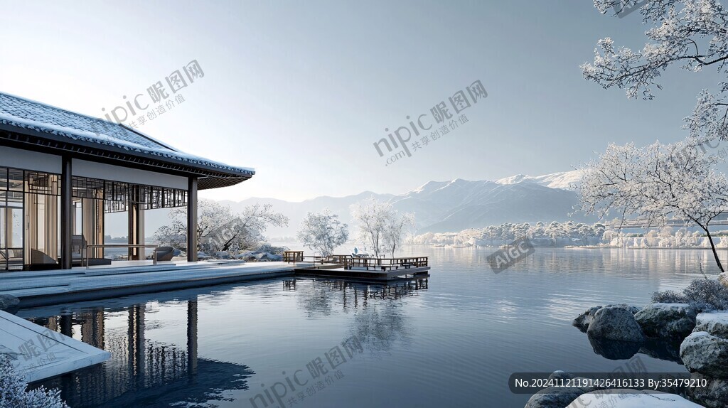 新中式湖景