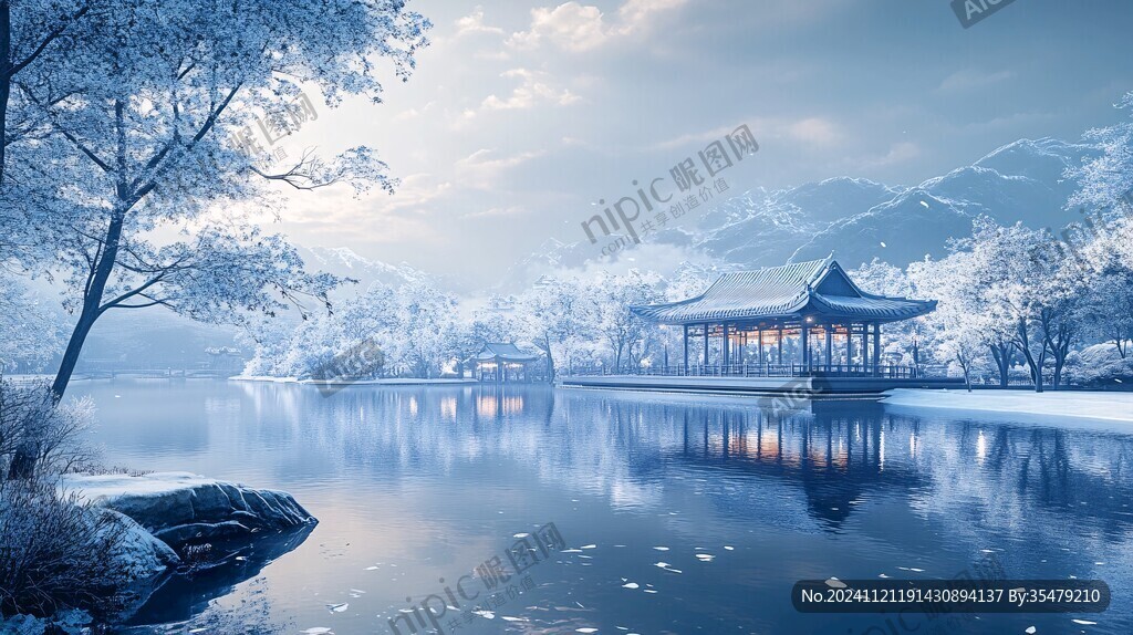 飘雪古亭