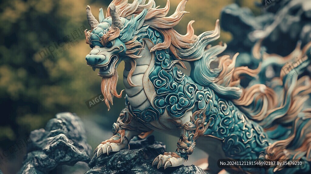 仙人神兽局部特写