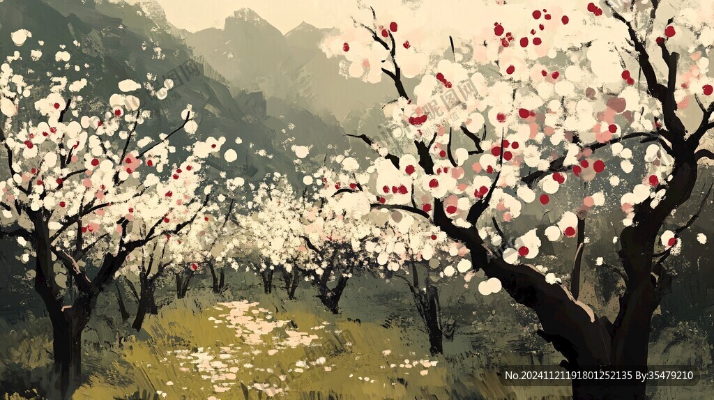 桃林插画