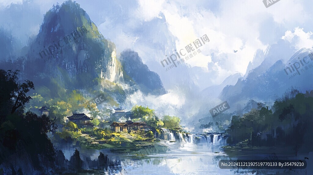 古风山水场景