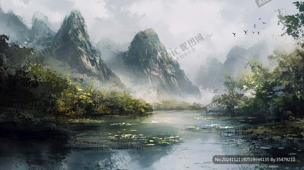 古风山水场景