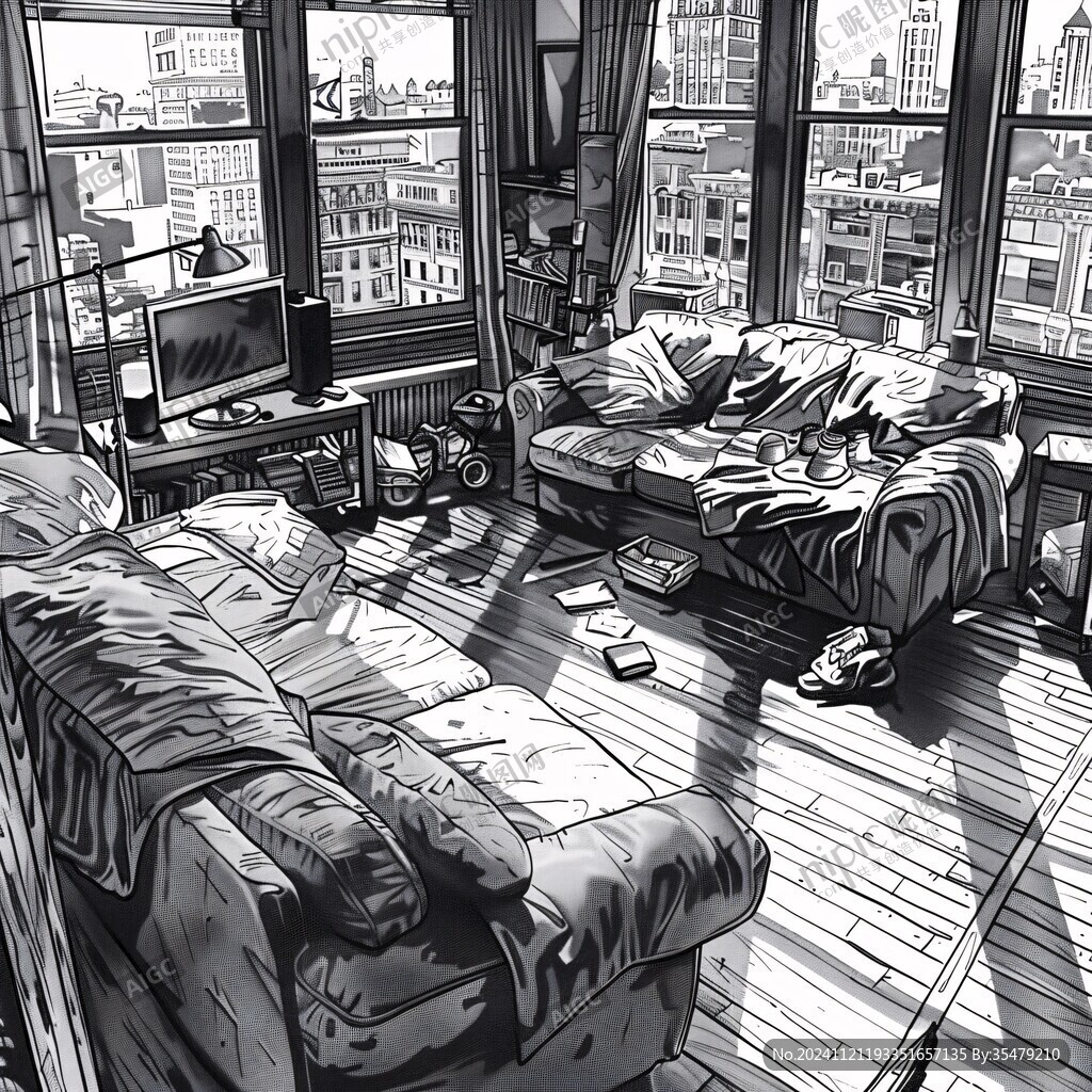 场景线稿