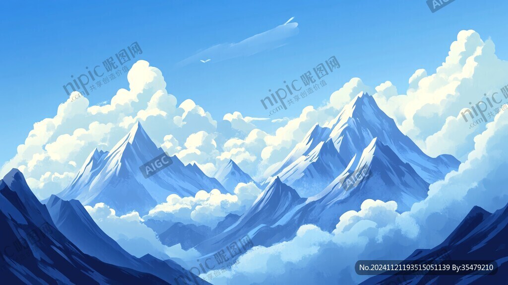 高山流云插画