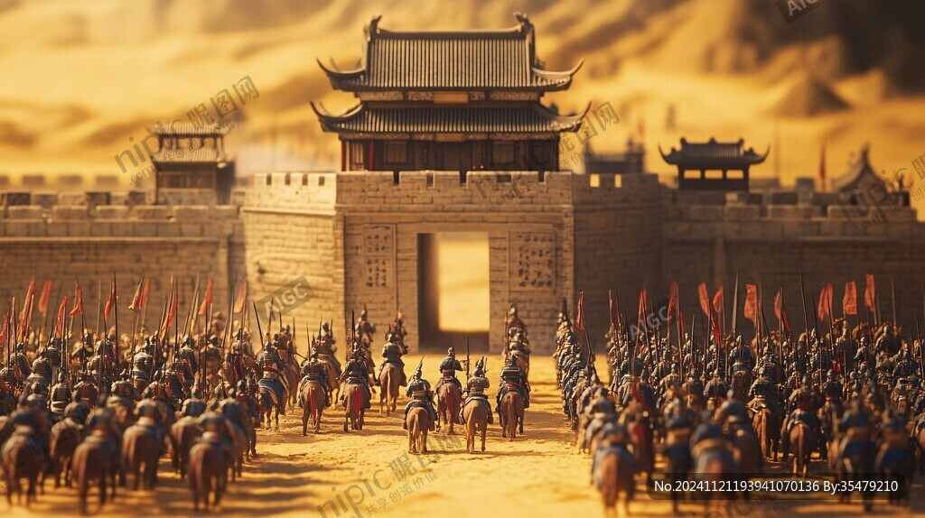万箭齐射城门场景