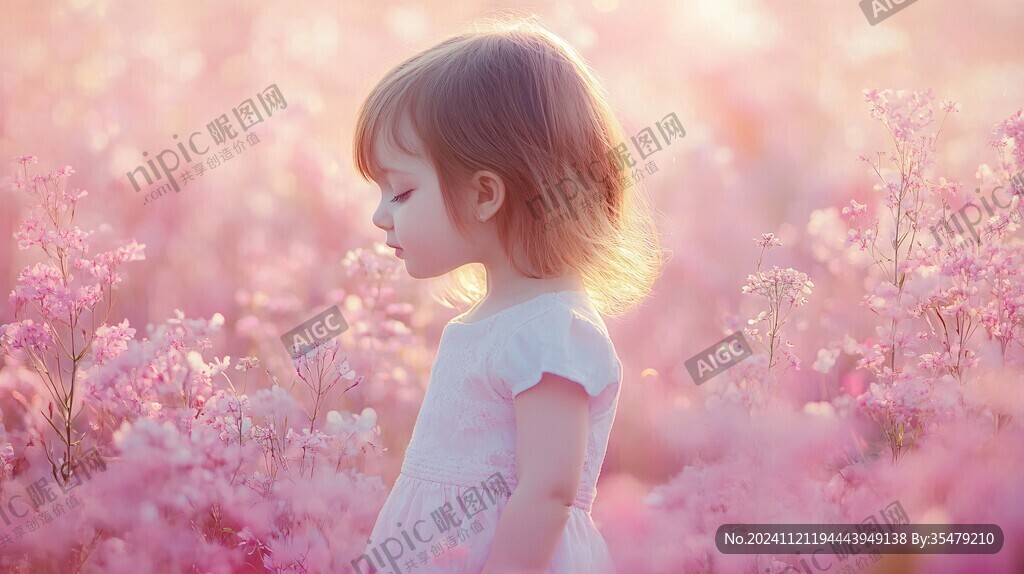 怡然自得的小女孩壁纸