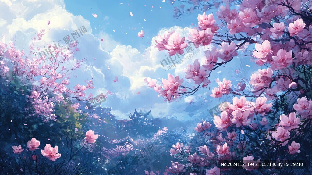 古风场景春暖花开