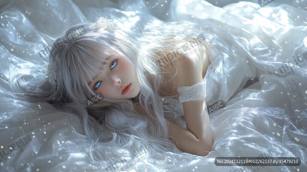 梦幻唯美蓝色系少女