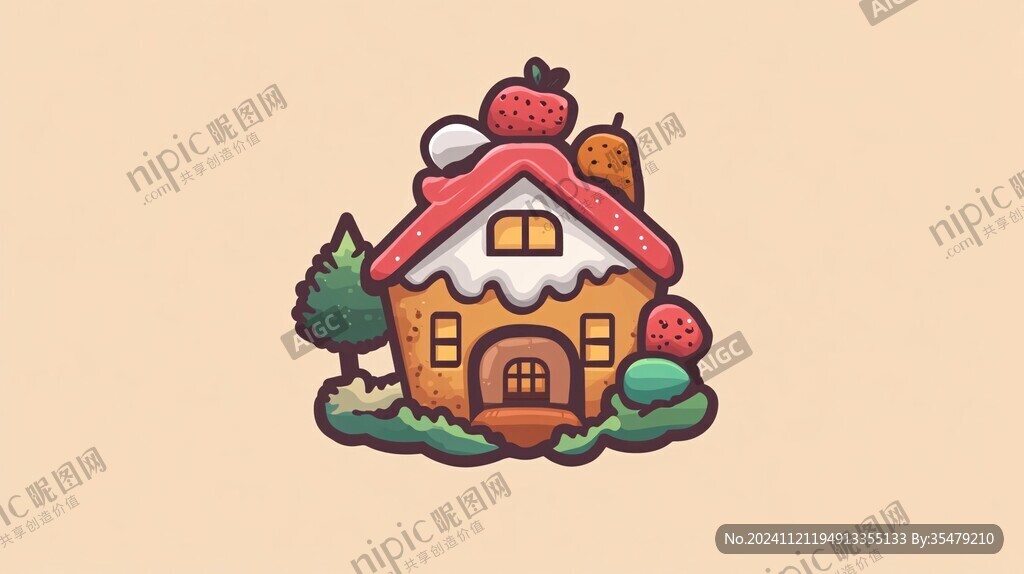粉色卡通小屋