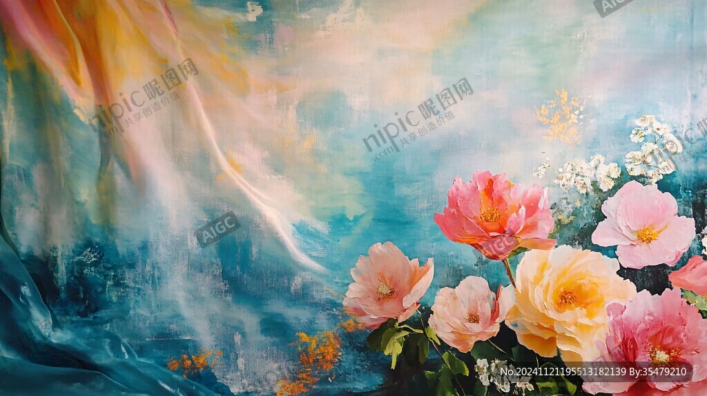 流彩艺术底纹背景墙