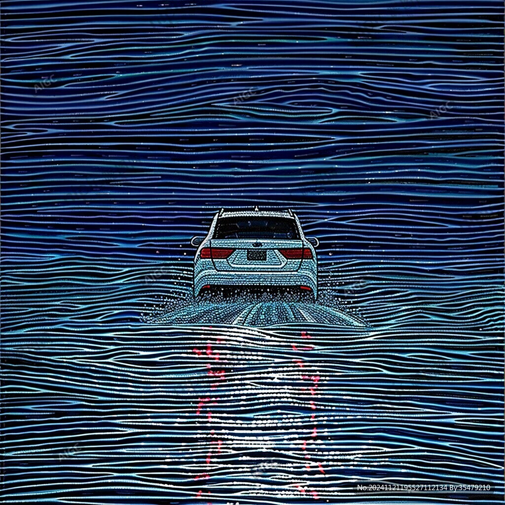 车行水中