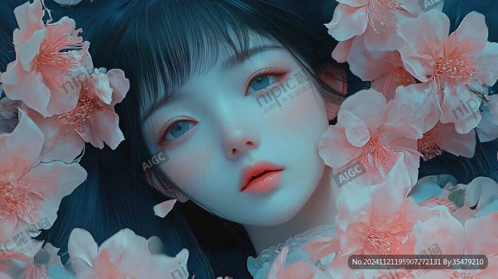 数字美女插画
