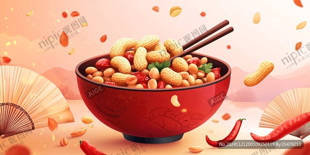 好柿花生插画