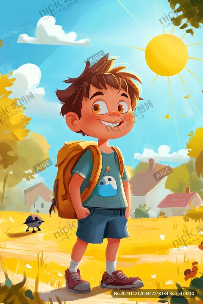 插画阳光男孩