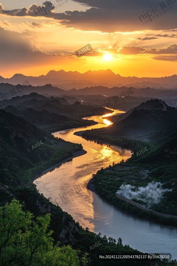 长城日落夕照