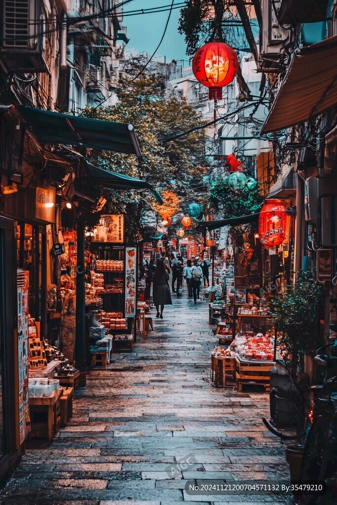 小巷游人