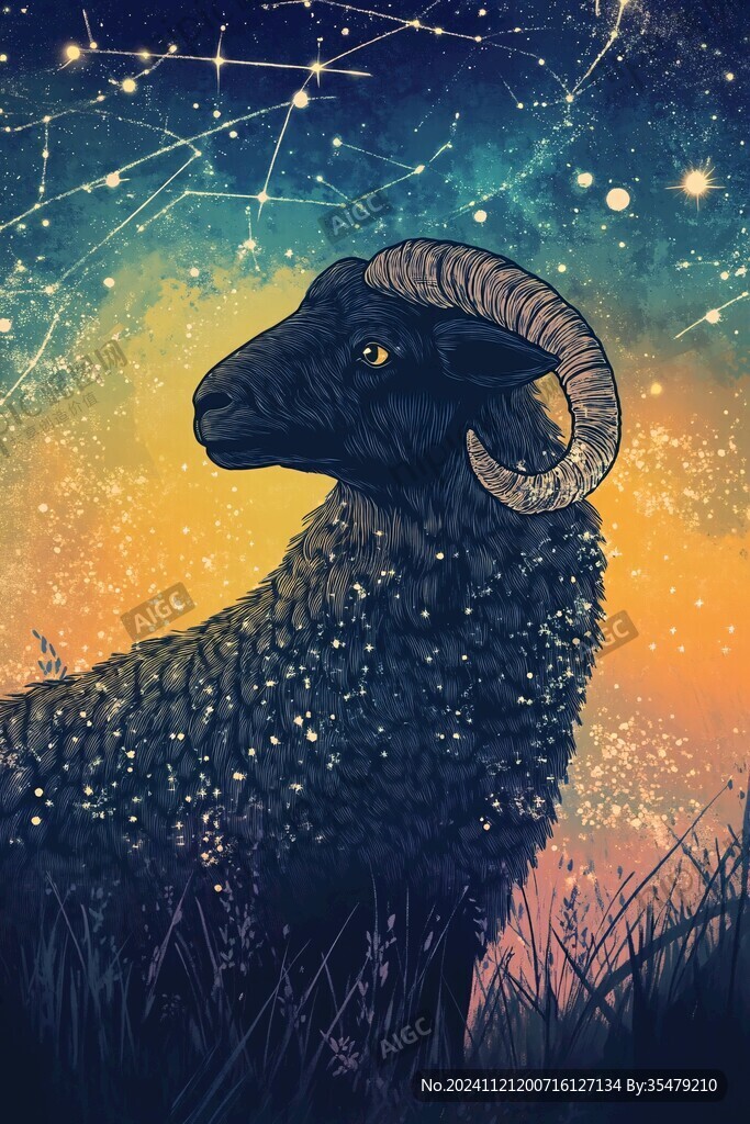白羊座插画