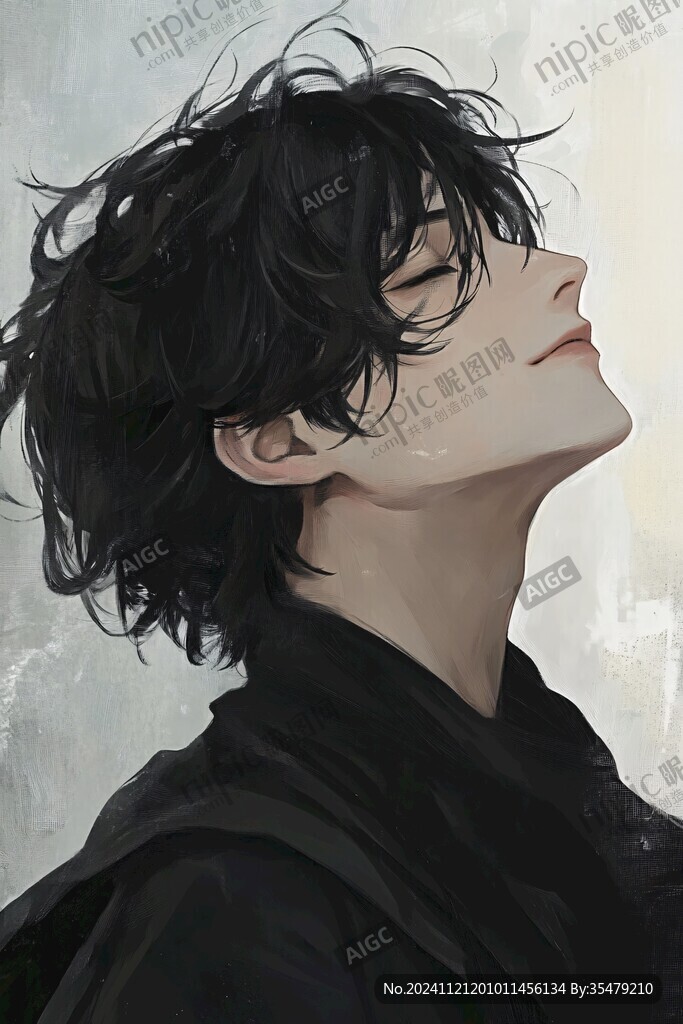 唯美男生插画