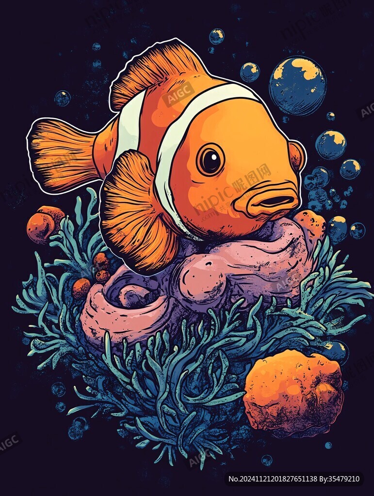 创意海底世界插画
