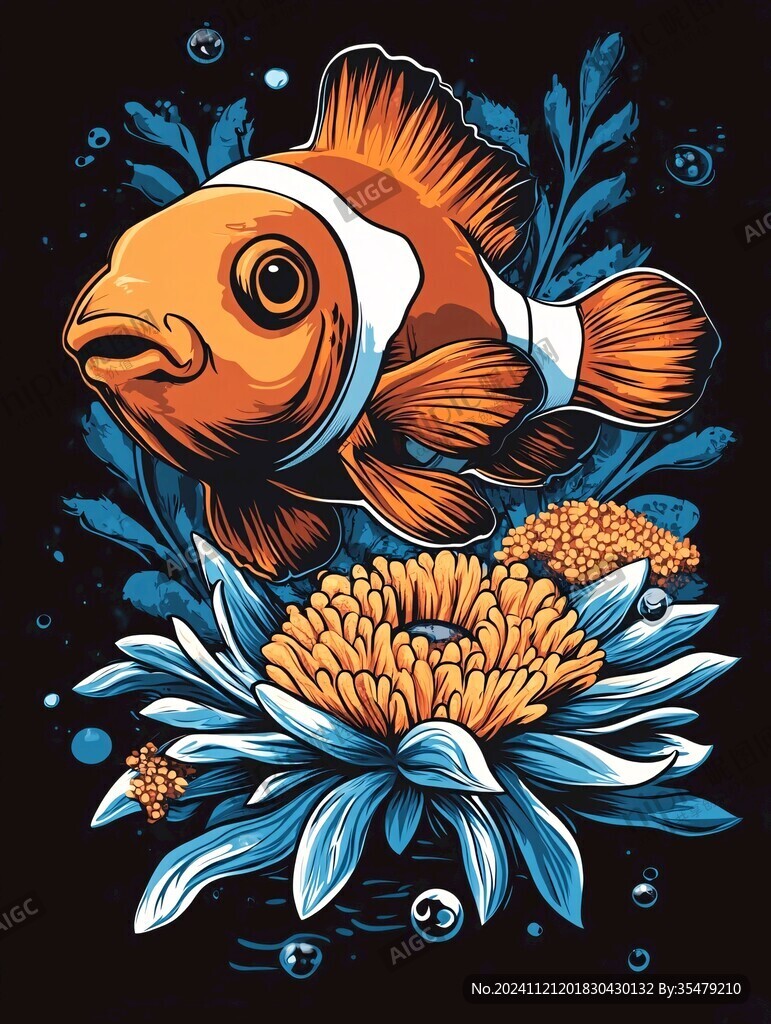 创意金鱼潮流插画