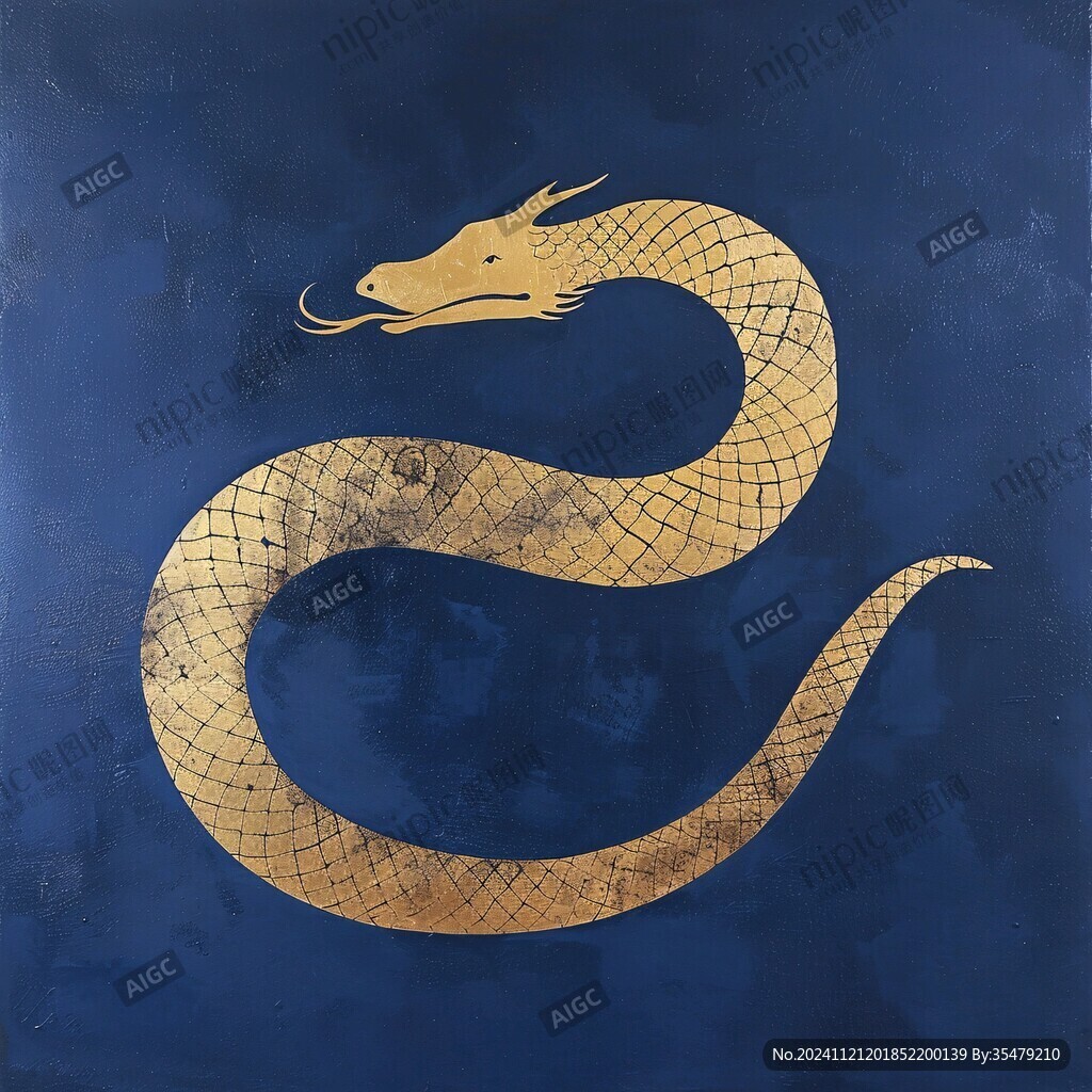 彩绘生肖蛇木版画