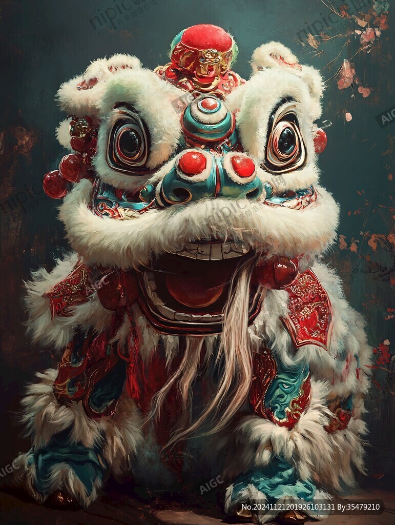 舞狮油画