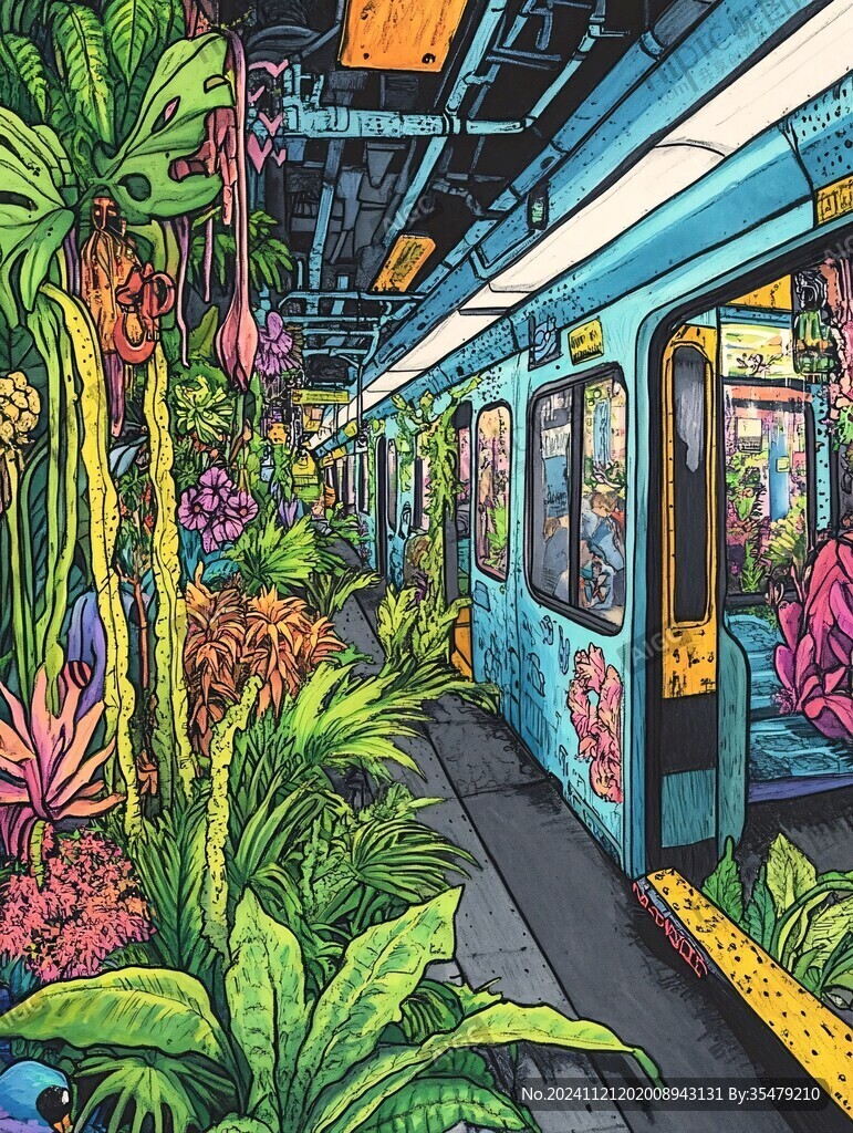 地铁手绘