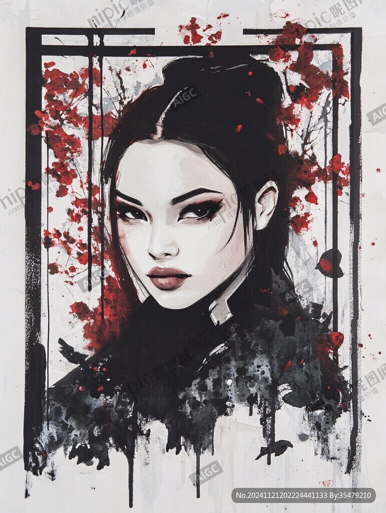高级感女插画