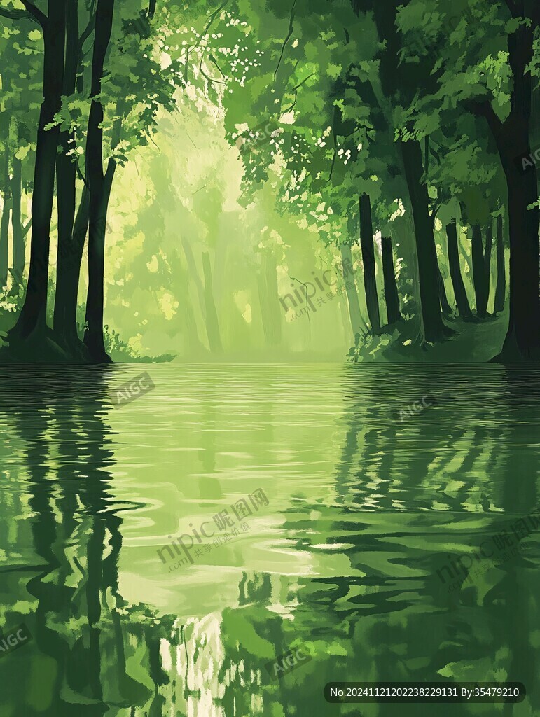 深林插画
