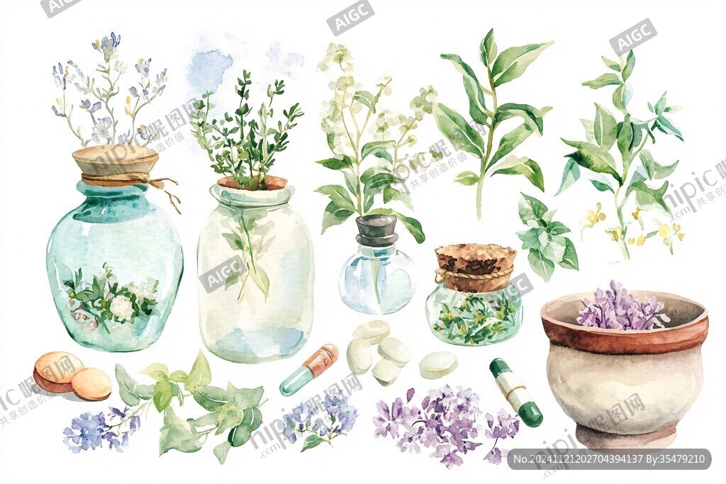 精油香薰插画