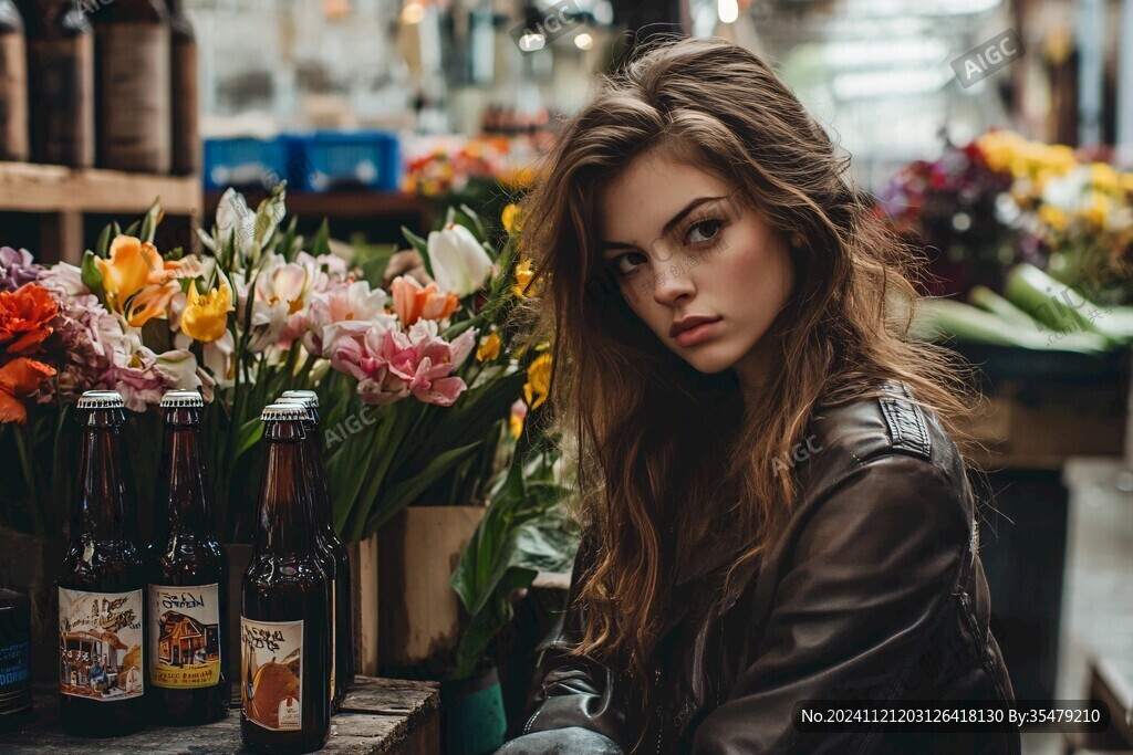 挑酒美女
