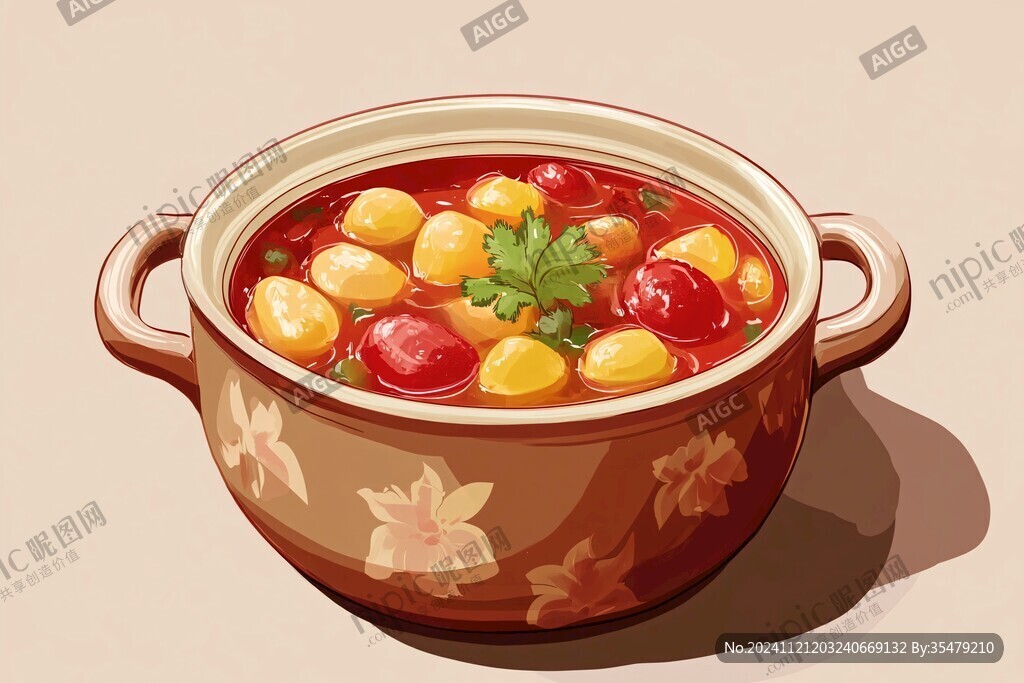 豆泡儿汤插画