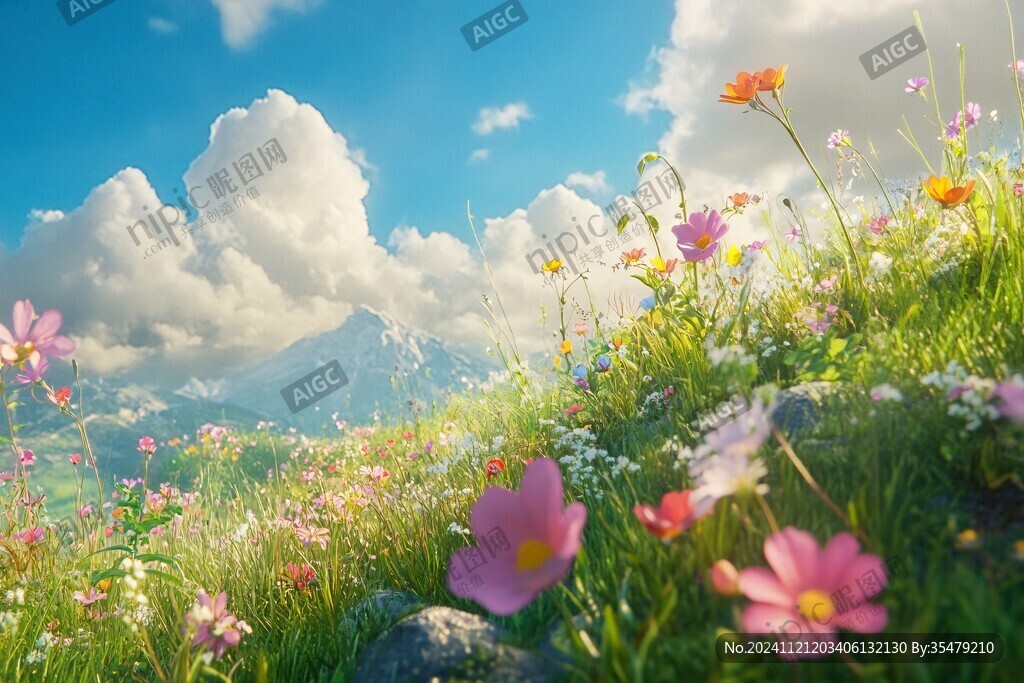 唯美梦幻花田场景