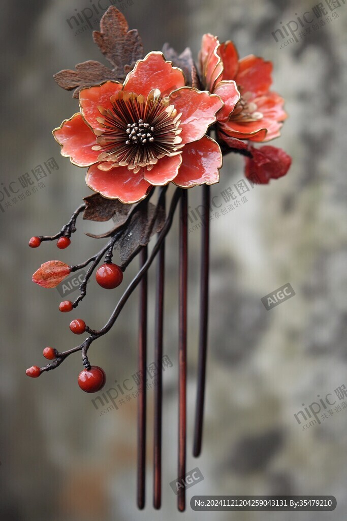花开富贵发簪